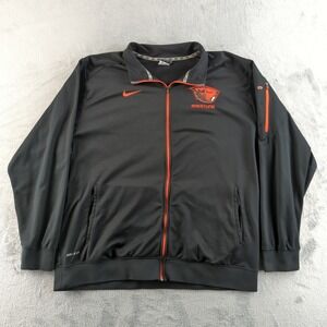 Oregon State Beavers Jacket Mens Large Black Orange NCAA Wrestling Nike Full Zip